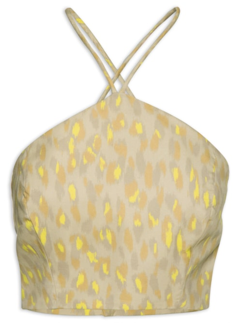 Top Onça Textura Gengibre - Animal Print
