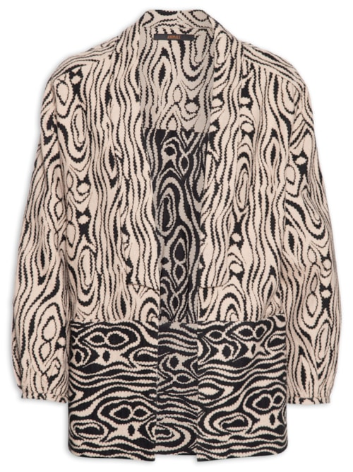 Kimono Feminino Jacquard Ondas - Bege Kimono Feminino Jacquard Ondas - Bege