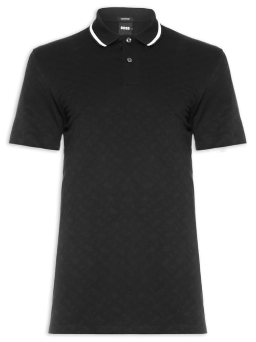 Polo Masculina Piquet de Malha Texturizada Regular fit - Preto Polo Masculina Piquet de Malha Texturizada Regular fit - Preto