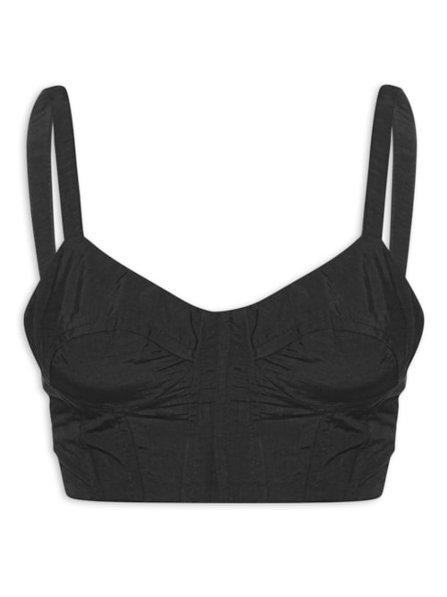 Top Tecido Corset - Preto Top Tecido Corset - Preto