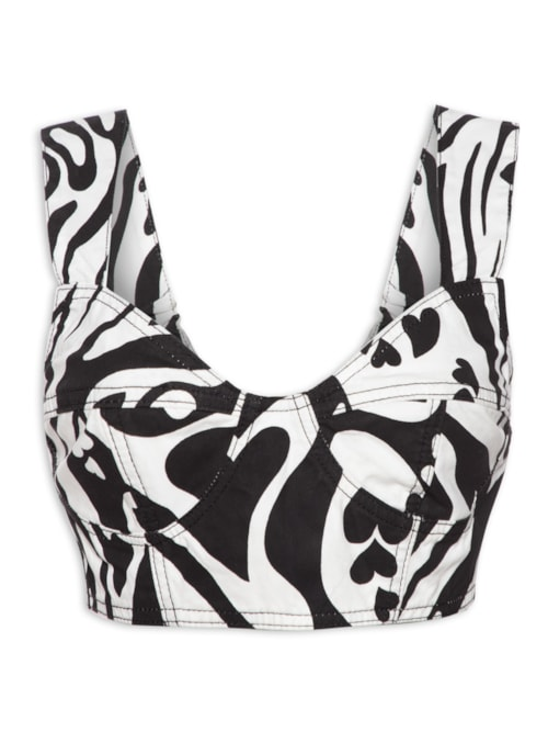 Top Sarja Love Core - Branco Top Sarja Love Core - Branco