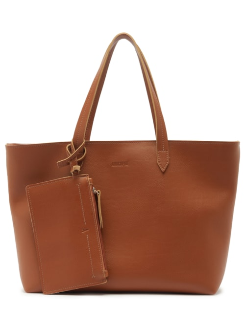 Bolsa Shopping Marrom Pouch Grande - Marrom