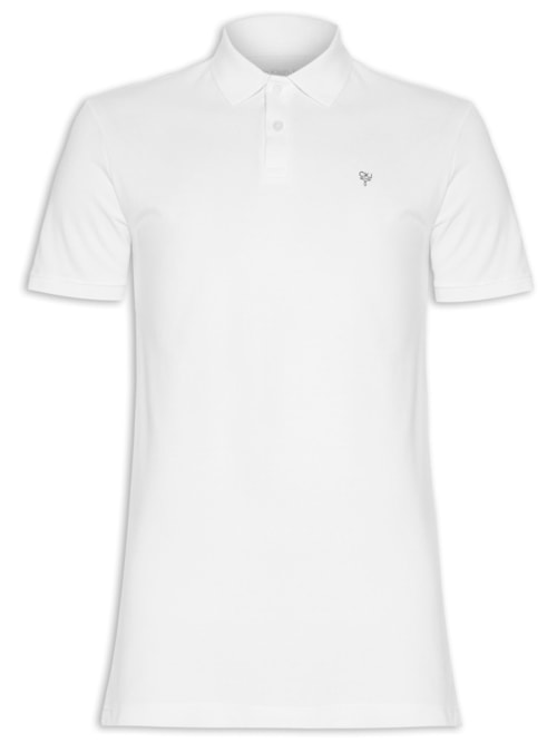 Polo Masculina Manga Curta Omega - Branco Polo Masculina Manga Curta Omega - Branco