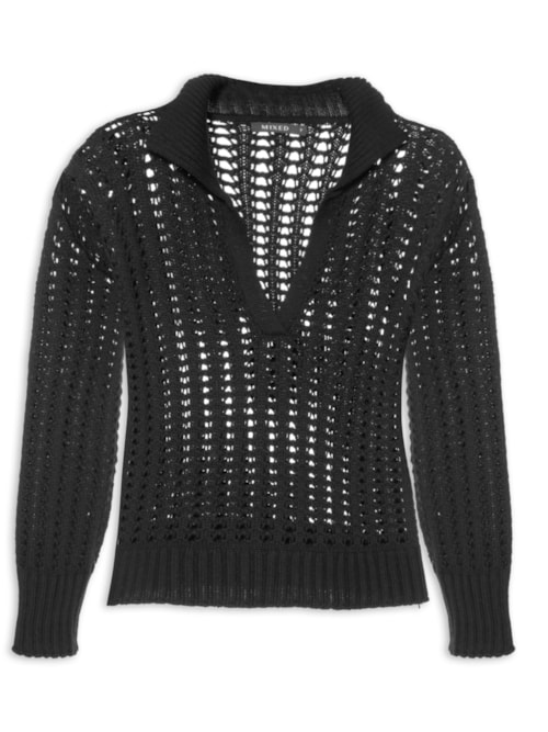 Blusa Feminina Tricot Giulia - Preto
