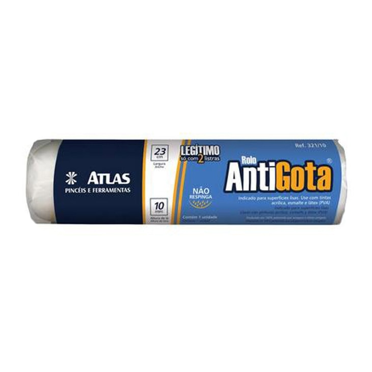 Rolo Antigota de Poliamida Atlas para Pintura, sem Cabo, 23 cm Rolo Antigota de Poliamida Atlas para Pintura, sem Cabo, 23 cm