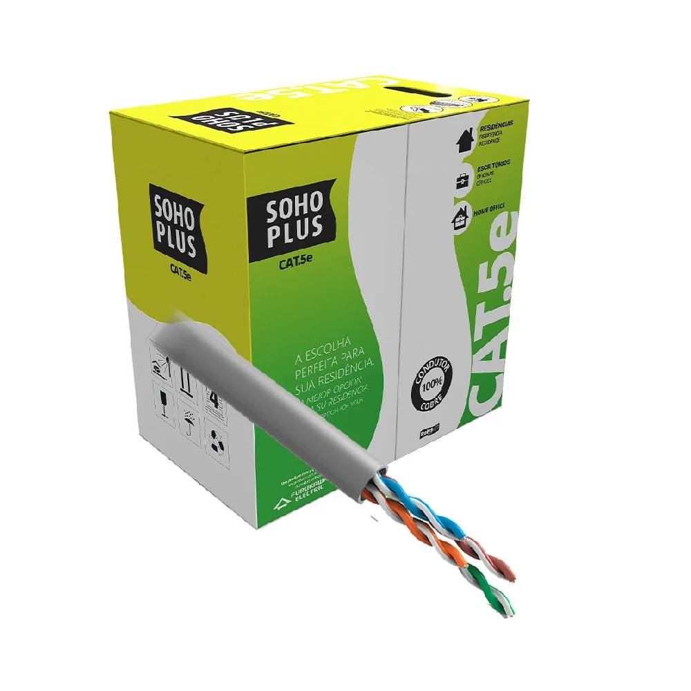 Cabo de Rede Furukawa Soho Plus U/UTP CAT.5E 24AWG CMX 305m - Cinza