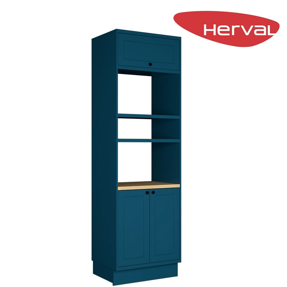 Torre-Quente para Cozinha 3 Poras Herval Liz, Azul 70 cm