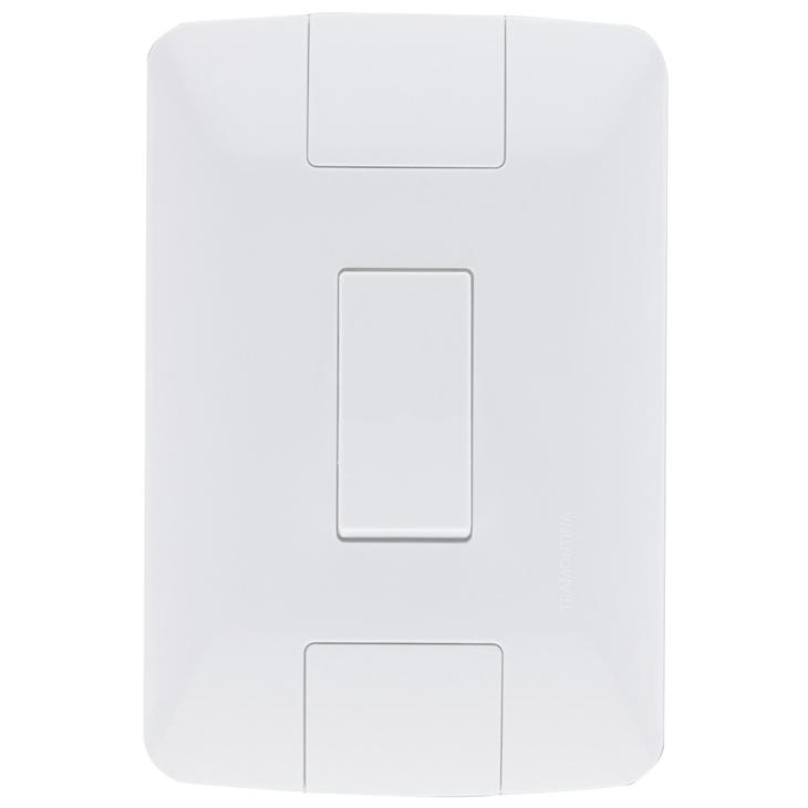 Conjunto Tramontina Aria, 1 Interruptor Simples 6A, Branco