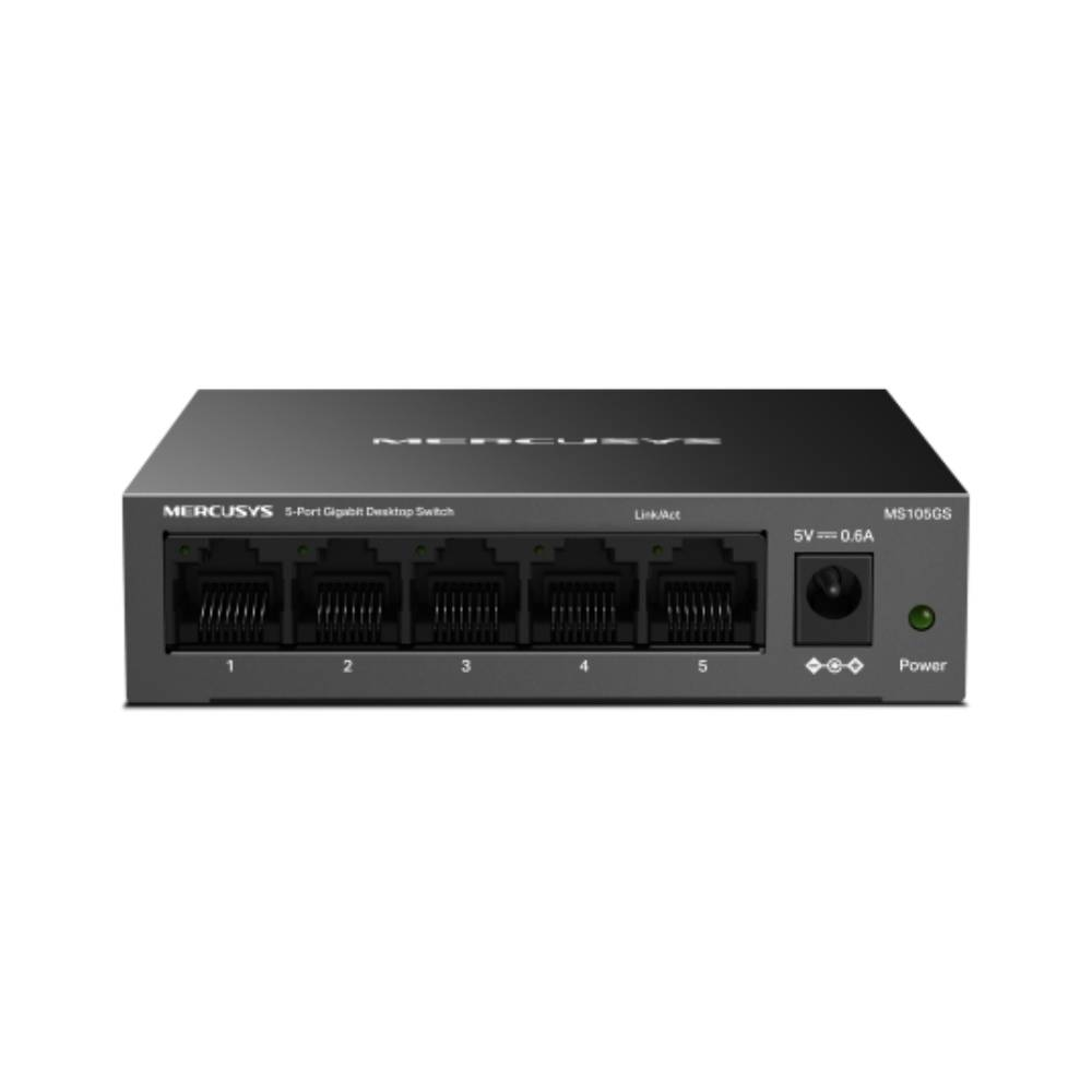 Switch Mercusys MS105GS 5 Portas Gigabit 10/100/1000Mbps Case Metal Switch Mercusys MS105GS 5 Portas Gigabit 10/100/1000Mbps Case Metal