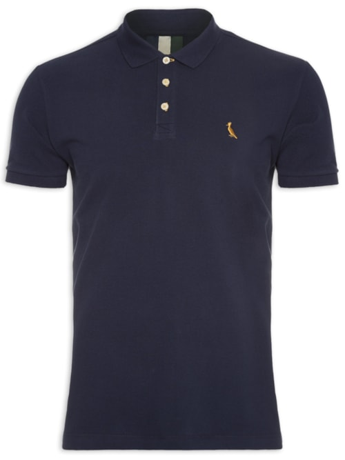 Polo Masculina Manga Curta Piquet Basica - Azul Polo Masculina Manga Curta Piquet Basica - Azul