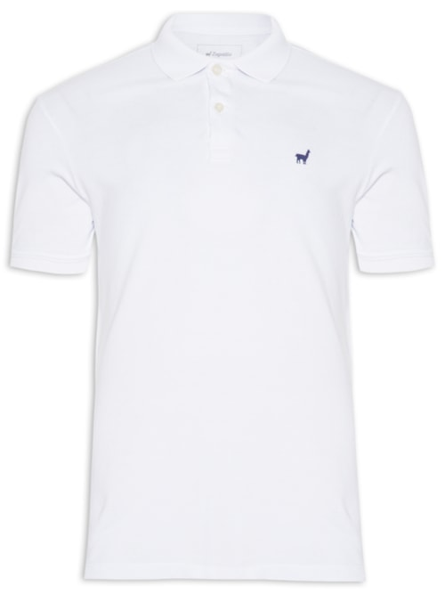 Polo Masculina Lhama Strech - Branco Polo Masculina Lhama Strech - Branco