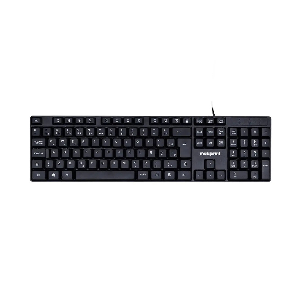 Teclado Membrana Maxprint Office Easy c/Fio ABNT2 Preto