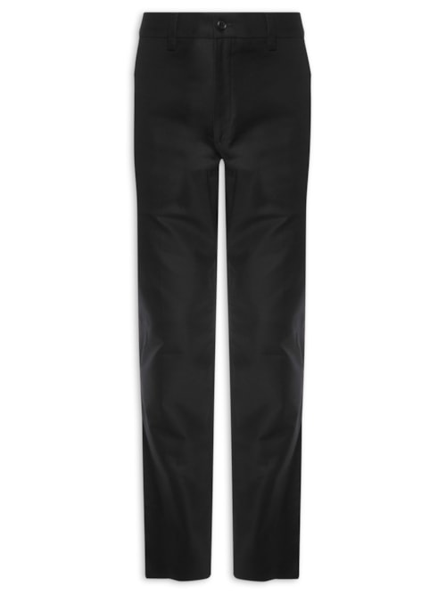 Calça Masculina de Alfaiataria Slim Fit Leve Lisa - Preto