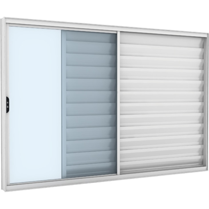 Janela de Alumínio Ramassol Slim Modular Veneziana 31131, Branco, 150 x 100 cm Janela de Alumínio Ramassol Slim Modular Veneziana 31131, Branco, 150 x 100 cm