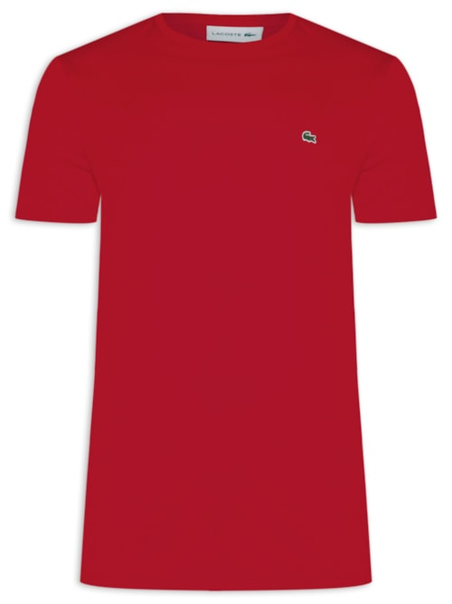 Camiseta Masculina Regular Fit Gola Redonda Em Algodão Pima - Vermelho Camiseta Masculina Regular Fit Gola Redonda Em Algodão Pima - Vermelho