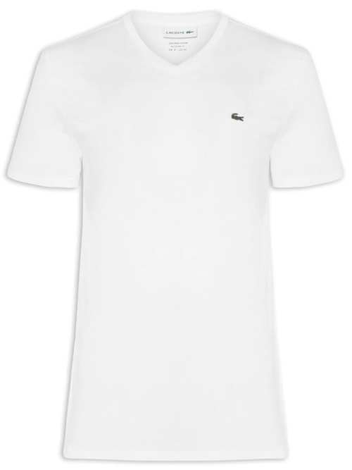 Camiseta Masculina Regular Fit Gola V Em Algodão Pima - Branco Camiseta Masculina Regular Fit Gola V Em Algodão Pima - Branco