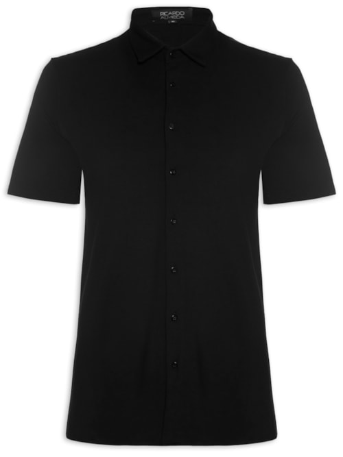 Camisa Masculina Mangas Curtas Viscose - Preto Camisa Masculina Mangas Curtas Viscose - Preto
