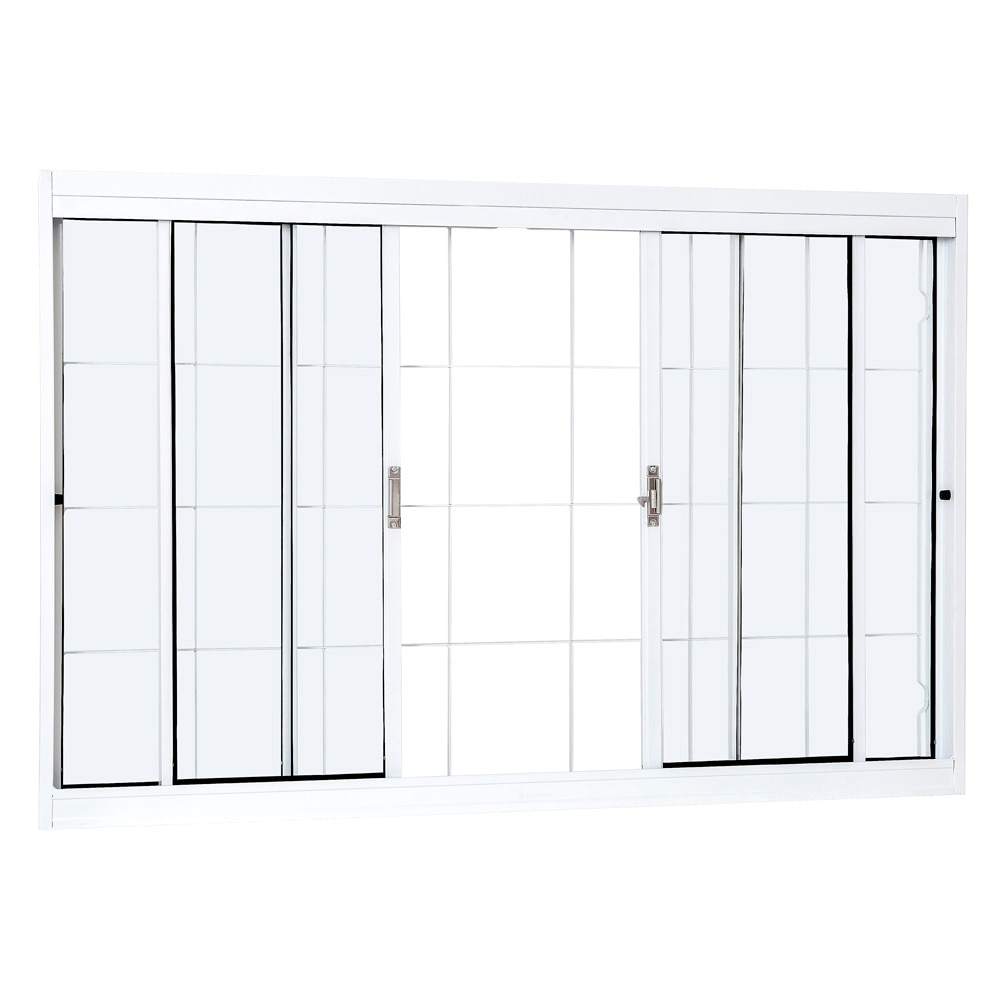 Janela de Correr Aço Vitrô Ramassol com grade UnicSol 1016121 Cinza, 150 x 100 cm Janela de Correr Aço Vitrô Ramassol com grade UnicSol 1016121 Cinza, 150 x 100 cm