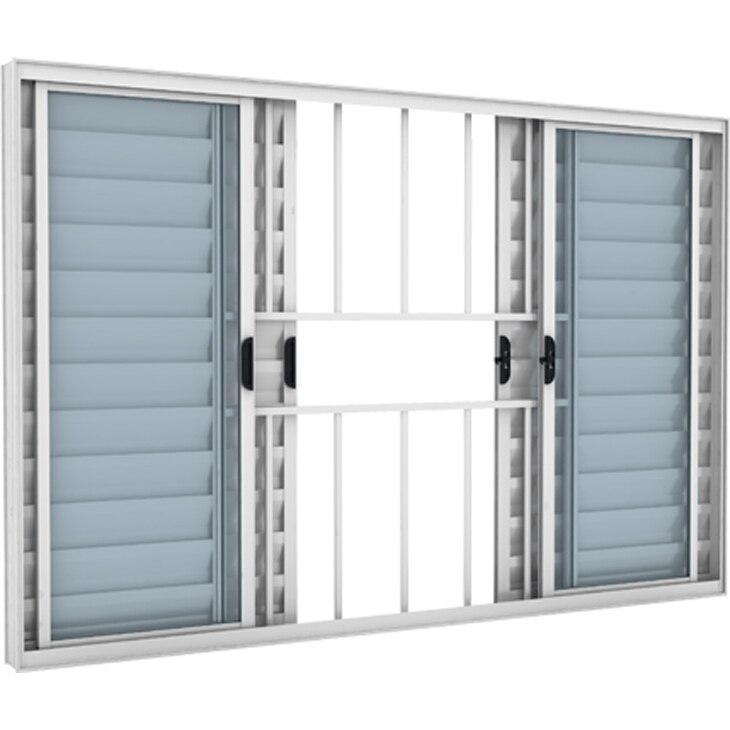 Janela de Alumínio Ramassol Slim Modular Veneziana com Grade 31140, Branco, 150 x 100 cm Janela de Alumínio Ramassol Slim Modular Veneziana com Grade 31140, Branco, 150 x 100 cm