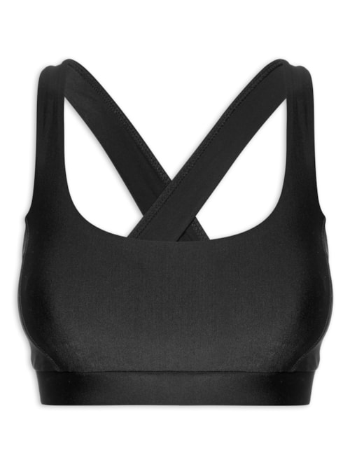 Top Alça Cruzada Liso - Preto