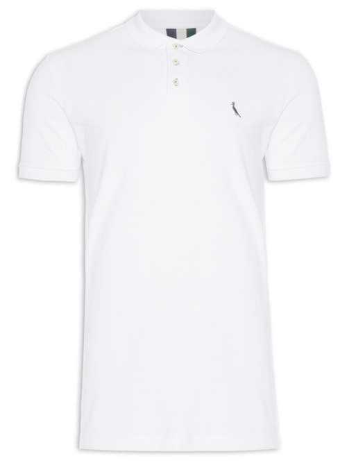 Polo Masculina Manga Curta Piquet Básica - Branco Polo Masculina Manga Curta Piquet Básica - Branco