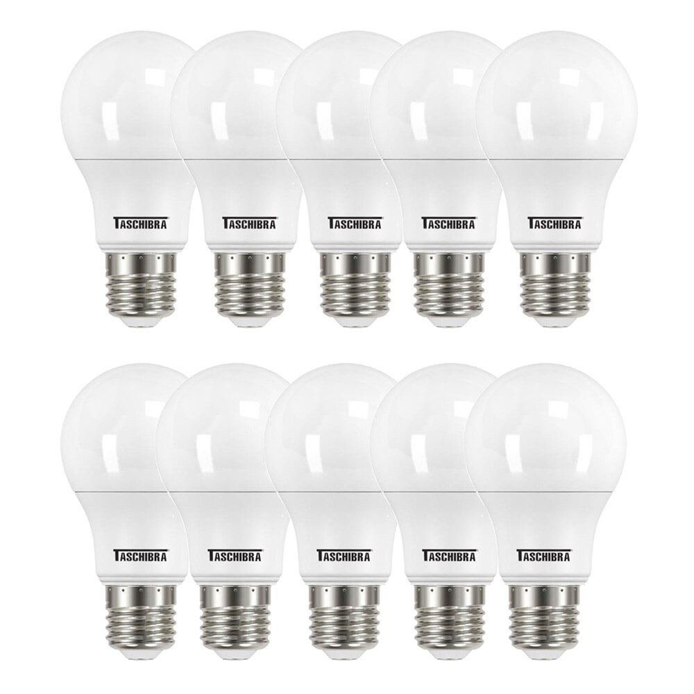 Kit 10 Lâmpadas LED Bulbo Taschibra 6500K, Branca 12W Bivolt Kit 10 Lâmpadas LED Bulbo Taschibra 6500K, Branca 12W Bivolt