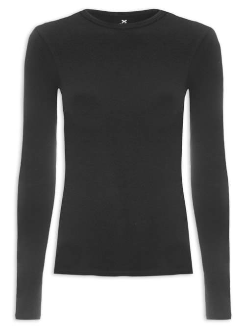 Blusa Feminina De Manga Longa - Preto Blusa Feminina De Manga Longa - Preto