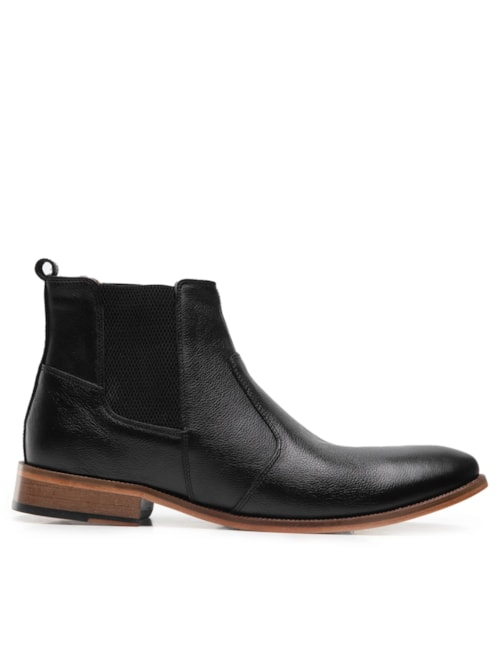 Bota Masculina Chelsea Couro - Preto Bota Masculina Chelsea Couro - Preto