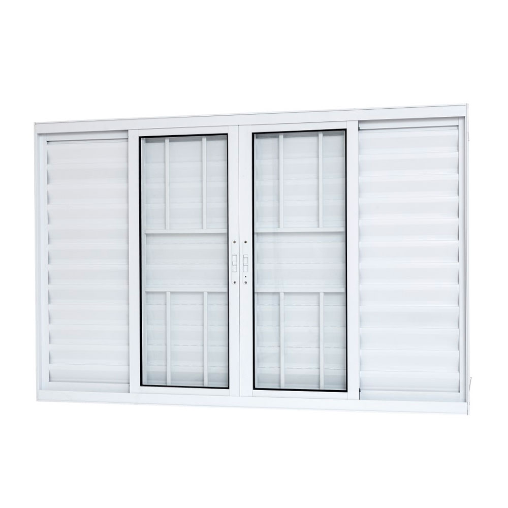 Janela de Alumínio Ramassol Brize Veneziana com Grade 31112, Branco, 120 x 100 cm Janela de Alumínio Ramassol Brize Veneziana com Grade 31112, Branco, 120 x 100 cm