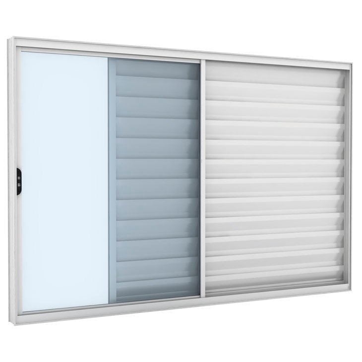 Janela de Alumínio Ramassol Slim Modular Veneziana 31130, Branco, 120 x 100 cm Janela de Alumínio Ramassol Slim Modular Veneziana 31130, Branco, 120 x 100 cm