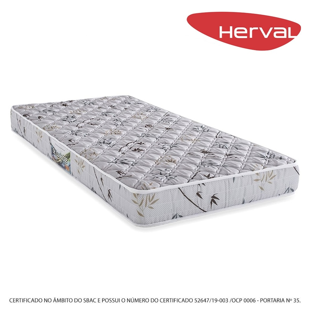 Colchão Solteiro Herval Espuma D28 Bordado St. Louis, 14x78x188 cm