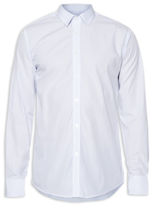 Camisa Masculina Listra Regular Fit Algodão Pima - Azul Camisa Masculina Listra Regular Fit Algodão Pima - Azul