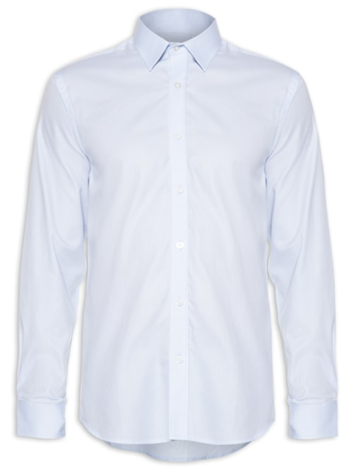 Camisa Masculina Slim Fit Algodão Pima - Azul
