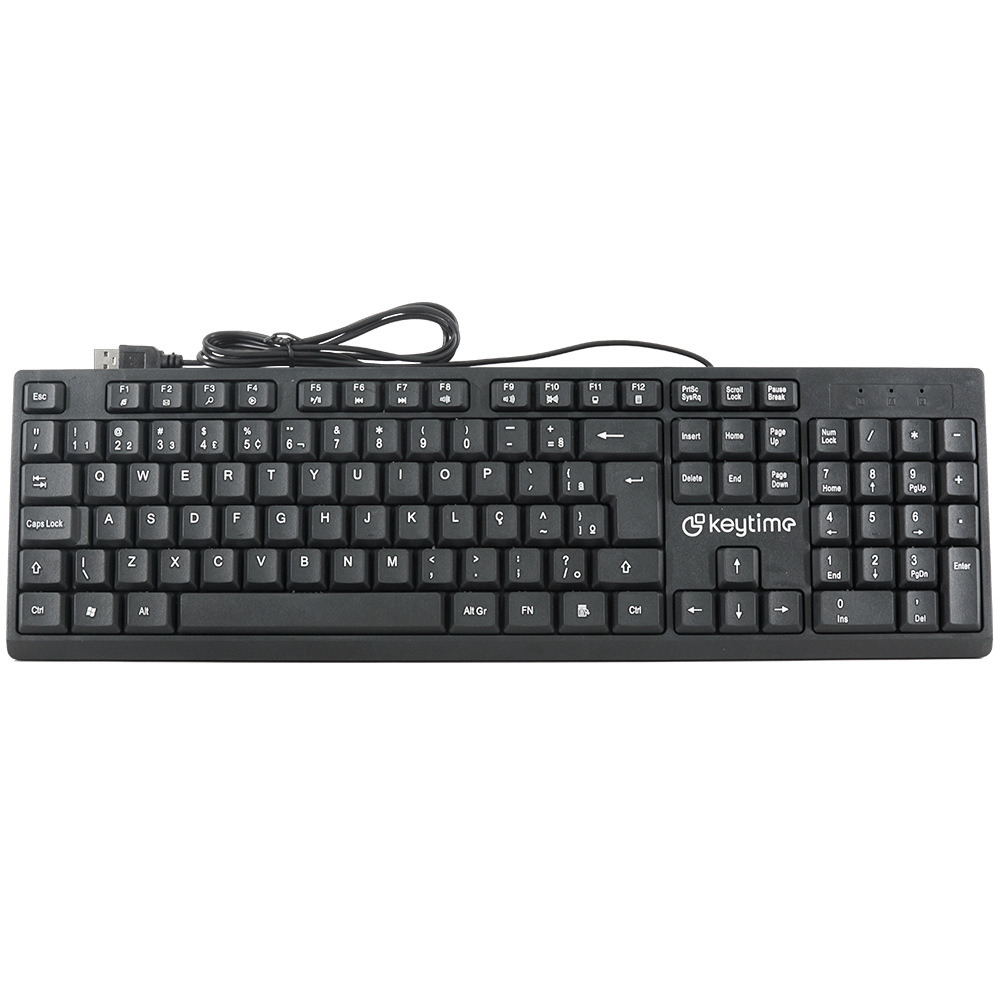 Teclado Membrana Keytime Office Typeflow USB2.0 ABNT2 Preto