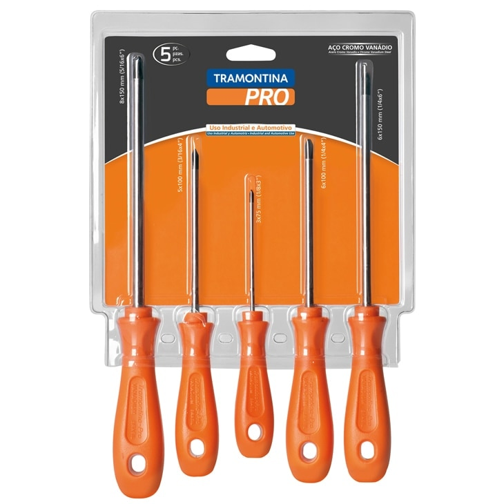Jogo de Chave Philips Tramontina Pro Twister, 5 peças - 44135/505 Jogo de Chave Philips Tramontina Pro Twister, 5 peças - 44135/505