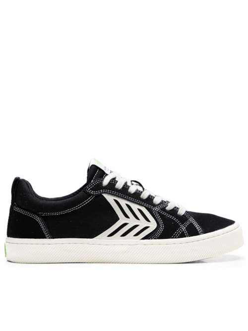 Tênis Unissex Catiba Pro Skate Suede and Canvas Contrast Thread Ivory - Preto