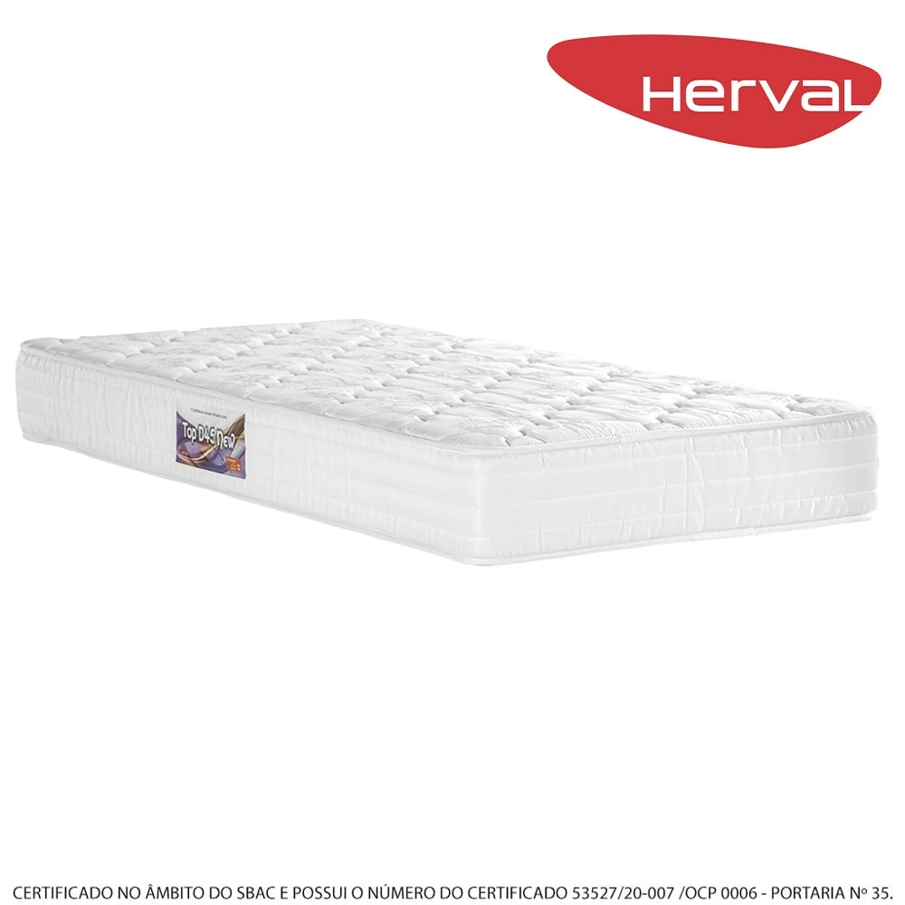 Colchão Solteiro Herval Espuma D45 Bordado Top D45 New, 25x78x188 cm