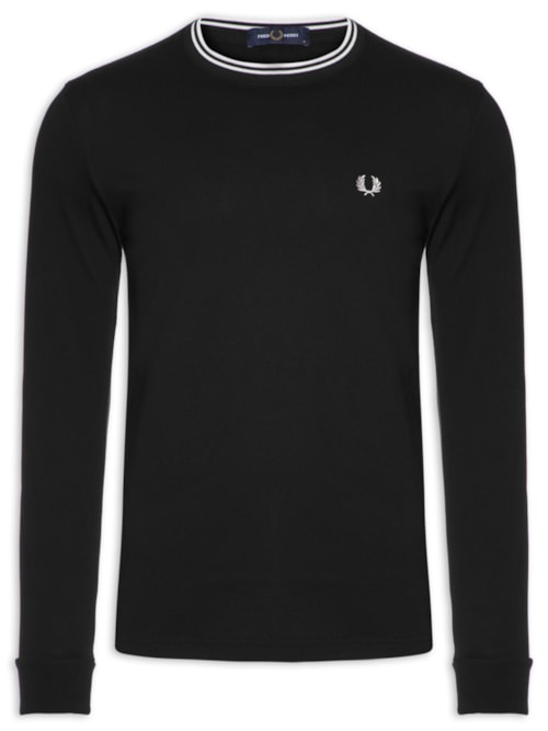 Camiseta Masculina Regular Fit Twin Tipped Em Algodão - Preto
