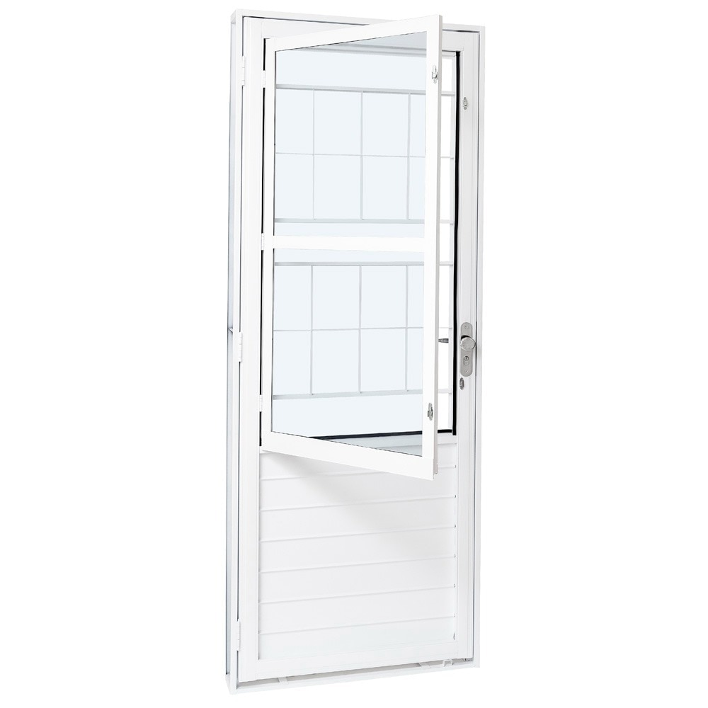 Kit Porta de Aço Ramassol Unic Sol, Abertura à Direita, Branca, 215 x 83 cm Kit Porta de Aço Ramassol Unic Sol, Abertura à Direita, Branca, 215 x 83 cm