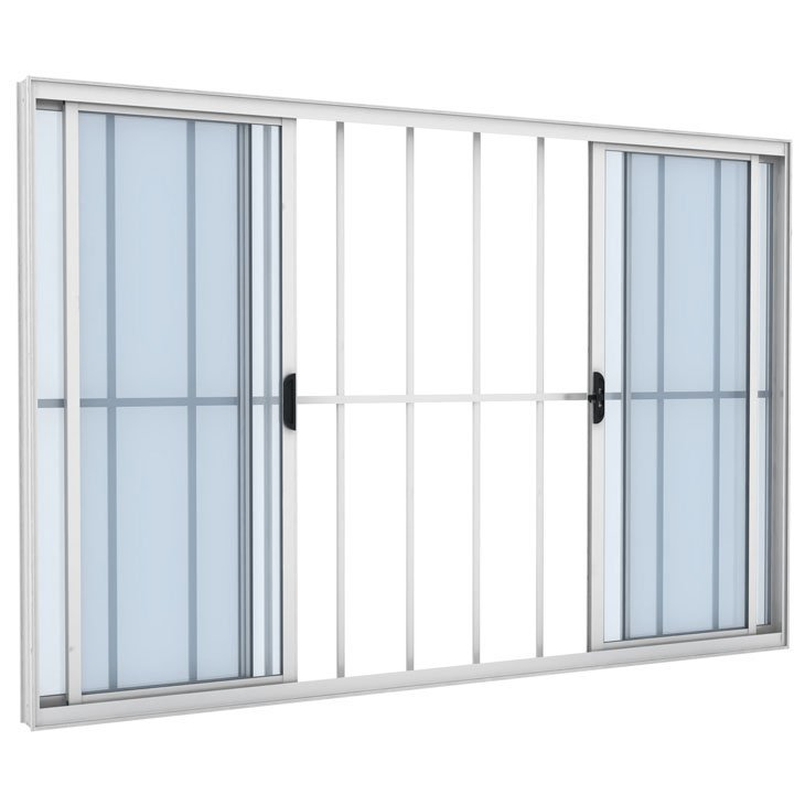 Janela de Correr Vitrô de Alumínio Ramassol Slim Modular com Grade 41139, Branco, 150 x 100 cm Janela de Correr Vitrô de Alumínio Ramassol Slim Modular com Grade 41139, Branco, 150 x 100 cm