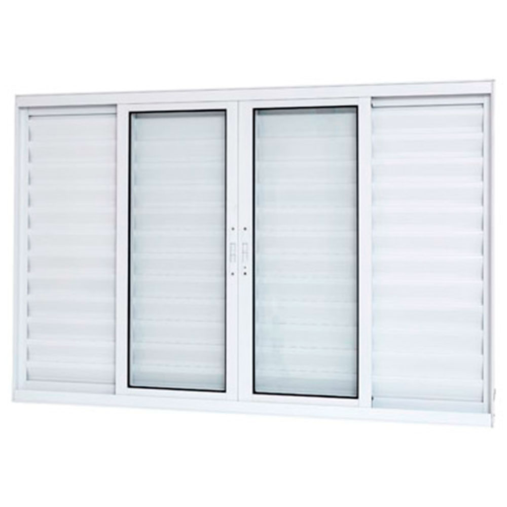 Janela de Alumínio Ramassol Brize Veneziana 31122, Branco, 150 x 100 cm Janela de Alumínio Ramassol Brize Veneziana 31122, Branco, 150 x 100 cm