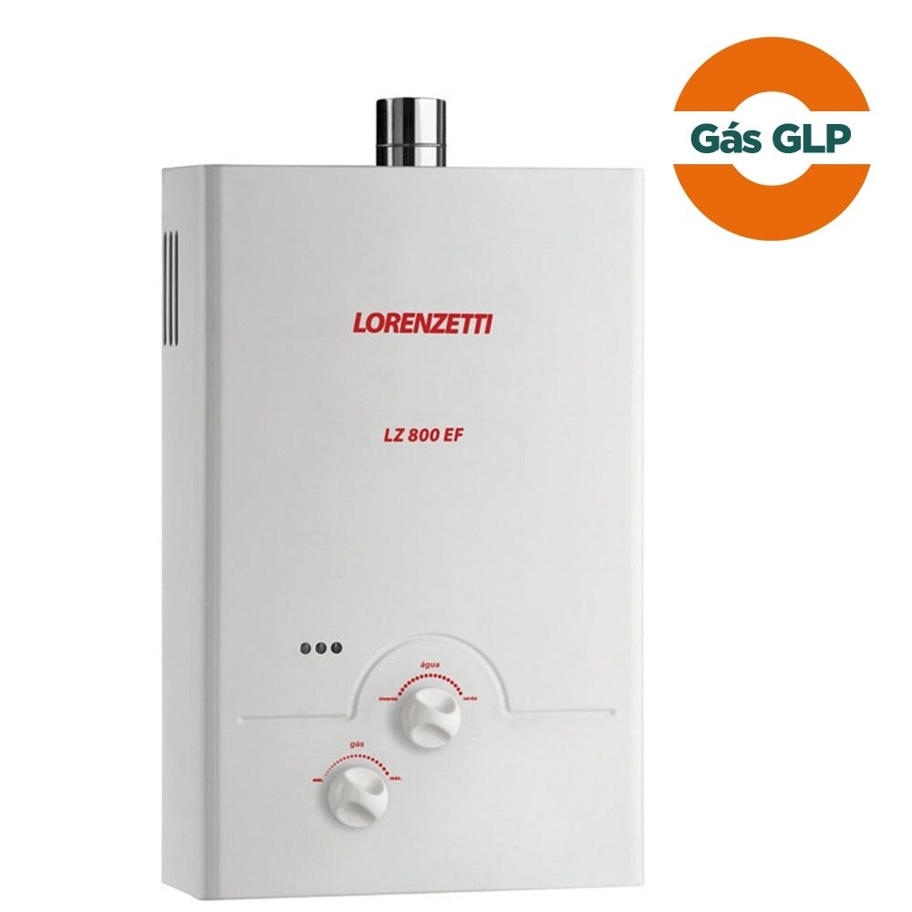Aquecedor de Água Gás GLP Lorenzetti LZ800EF, 8 Litros, Exaustão Forçada Aquecedor de Água Gás GLP Lorenzetti LZ800EF, 8 Litros, Exaustão Forçada