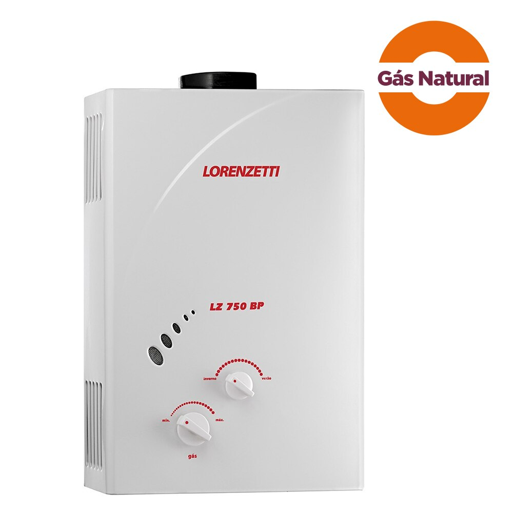Aquecedor de Água Gás GN Lorenzetti LZ750BP GN, 7,5 Litros, Exaustão Natural Aquecedor de Água Gás GN Lorenzetti LZ750BP GN, 7,5 Litros, Exaustão Natural