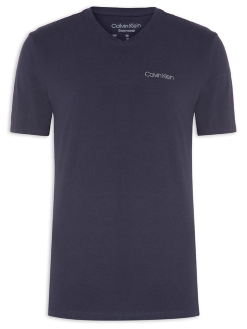 Camiseta Masculina Manga Curta Swimwear Decote V - Azul Camiseta Masculina Manga Curta Swimwear Decote V - Azul