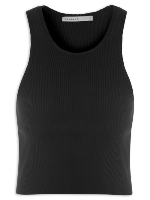 Blusa Tricot Decote Nadador - Preto Blusa Tricot Decote Nadador - Preto