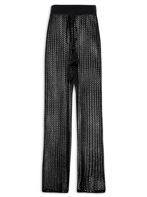 Calça Feminina Reta Tricot - Preto
