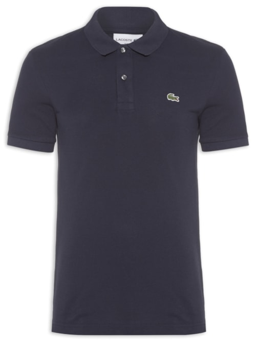 Polo Masculina Slim Fit Em Petit Piquet - Azul Marinho