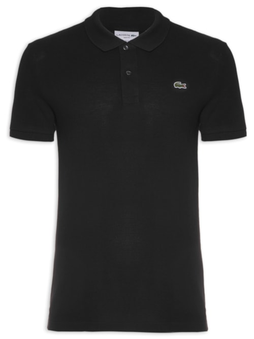 Polo Masculina Slim Fit Em Petit Piquet - Preto