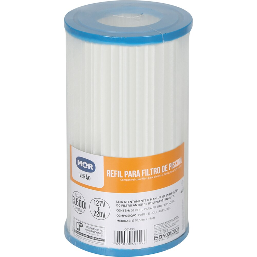 Refil para Filtro de Piscina Mor até 3600 Litros de Vazão Refil para Filtro de Piscina Mor até 3600 Litros de Vazão
