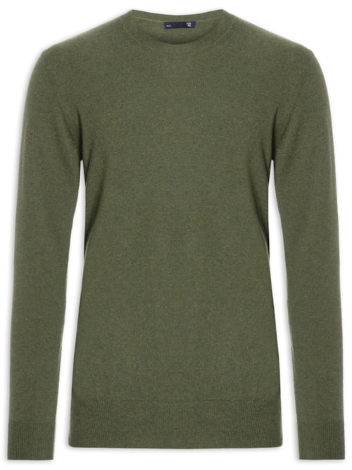 Suéter Masculino Puro Cashmere Gola Redonda - Verde Suéter Masculino Puro Cashmere Gola Redonda - Verde